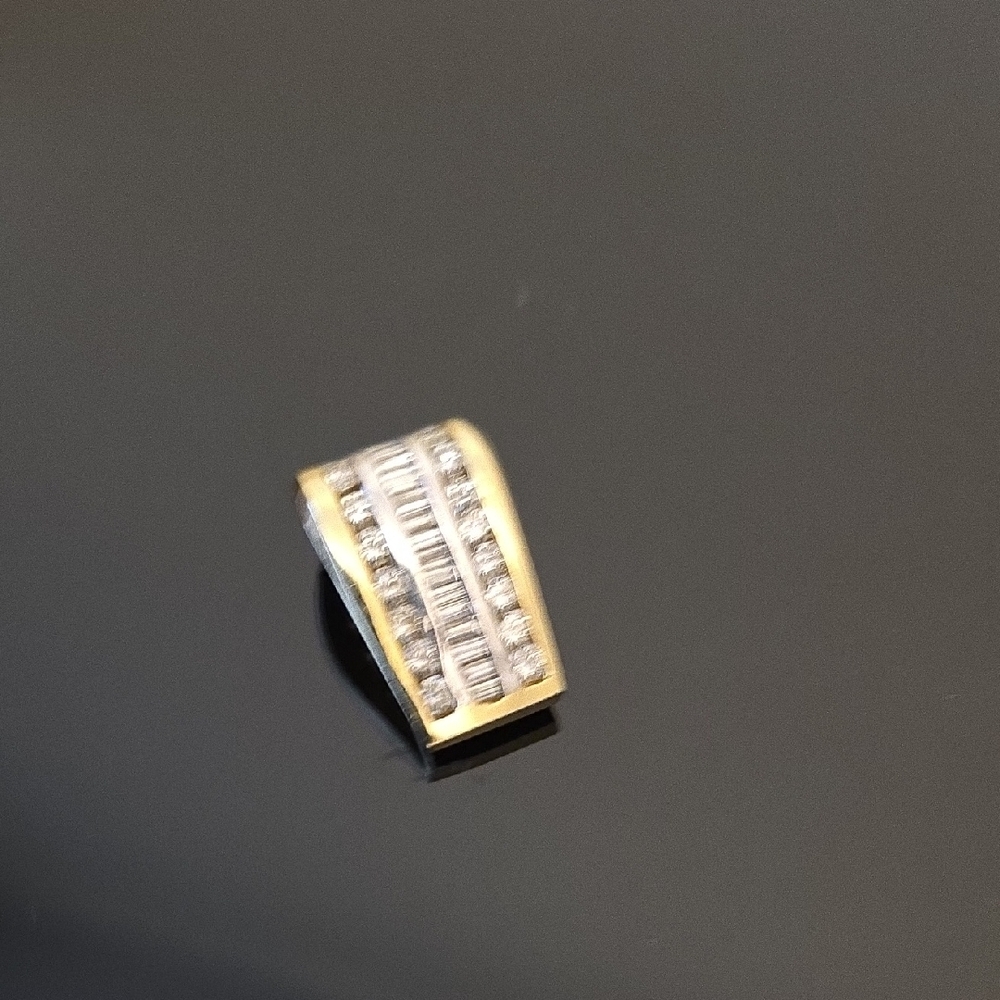 LADY'S VINTAGE 18K YELLOW GOLD NATURAL DIAMOND SLIDE ENHANCER PENDANT - Picture 13 of 15